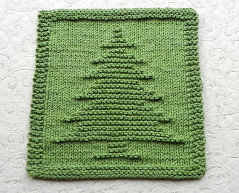 10 christmas tree dishcloth
