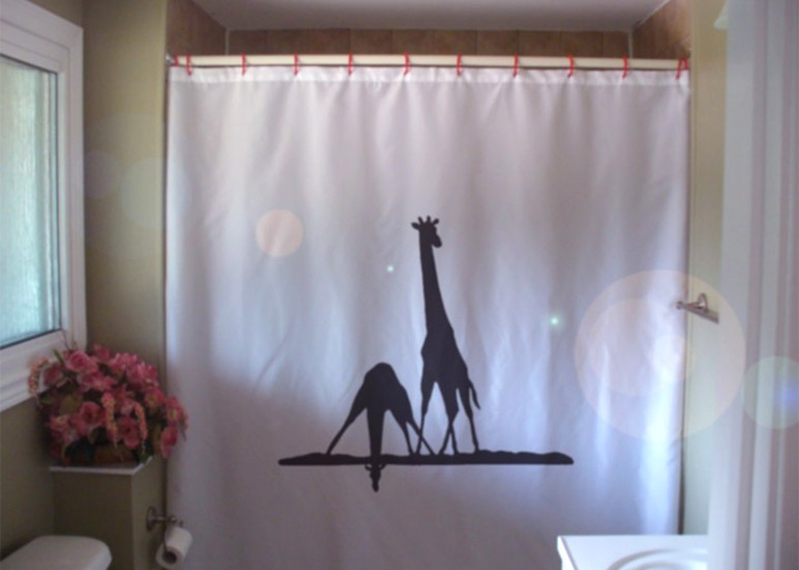 giraffe shower curtain