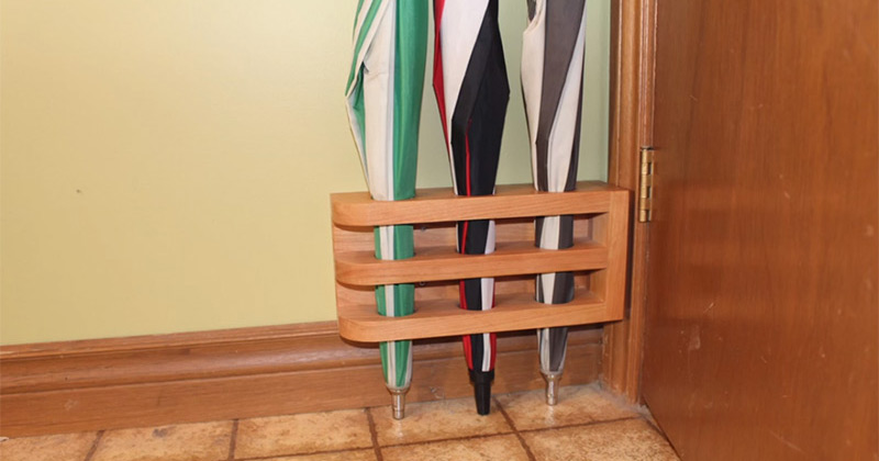 custom wooden umbrella stand