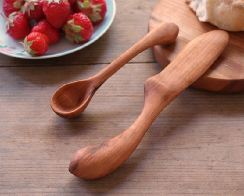 beeswax breakfast set cherry knife jam spoon