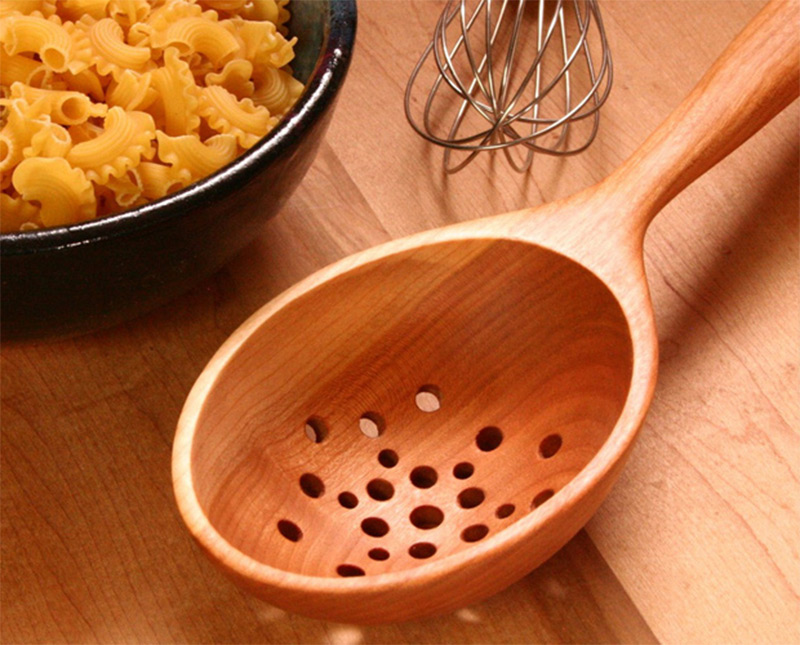 etsy custom wooden colander spoon holes cooking