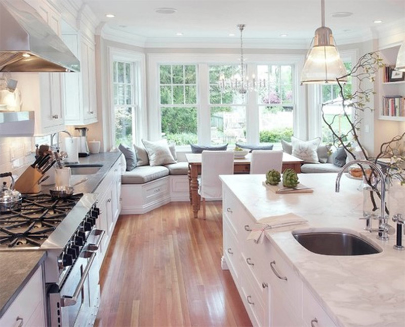classical white kitchen marble countertops