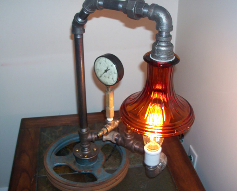 repurposed plumbing pipe lamp etsy