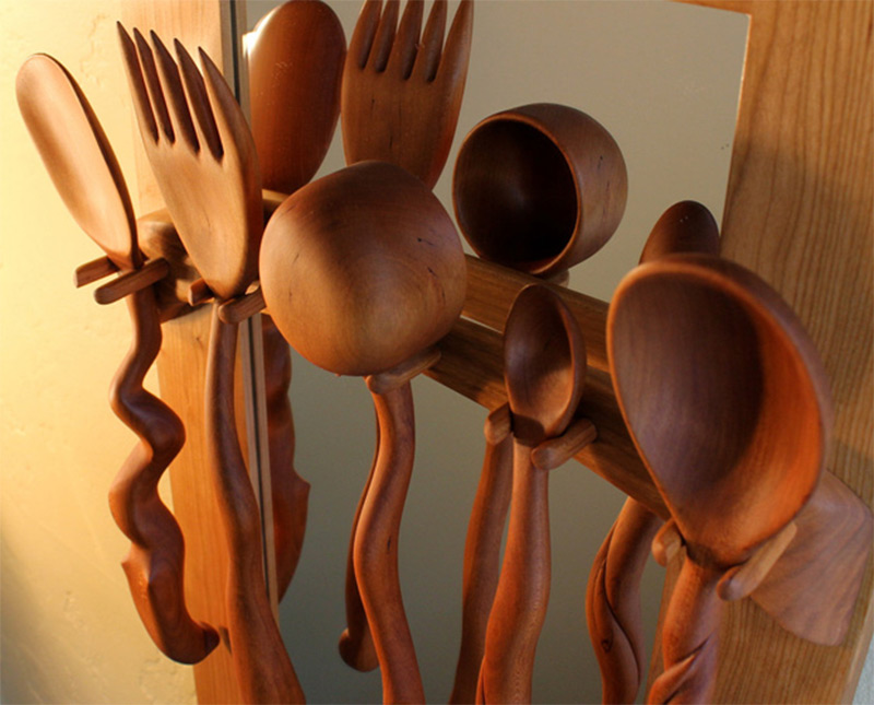 etsy cherry wood spoons set handmade curvy
