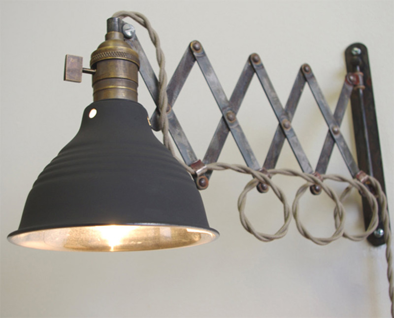 scissor articulating wall lamp extension vintage